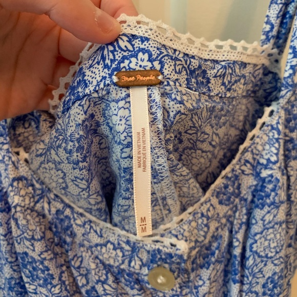 Free People Blue Floral Crop Top - Picture 3 of 8